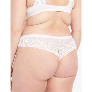 Lane Bryant Cacique No Show Thong Panty Eyelet Lace Back 14/16